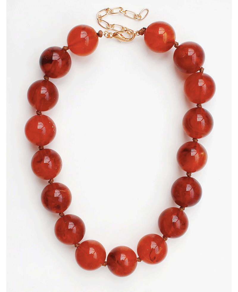 Chunky Marble Bead Statement Necklace