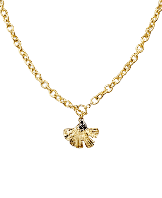 Leaf Pendant Chain Toggle Short Necklace