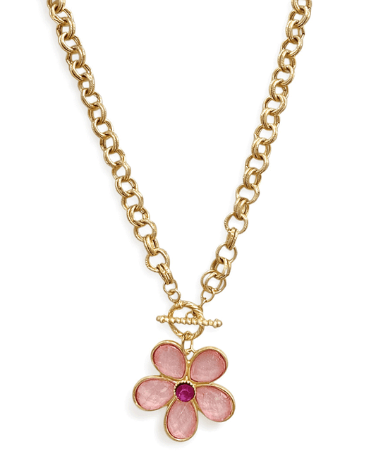 Floral Chain Toggle Short Necklace