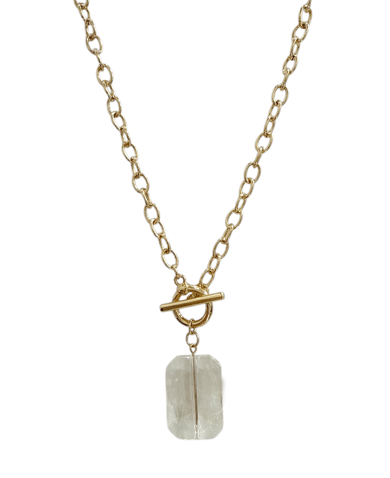 Square Drop Toggle Clasp Chain Short Necklace