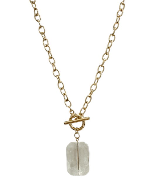 Square Drop Toggle Clasp Chain Short Necklace