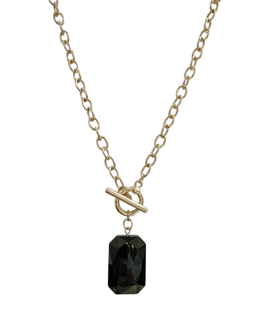 Square Drop Toggle Clasp Chain Short Necklace
