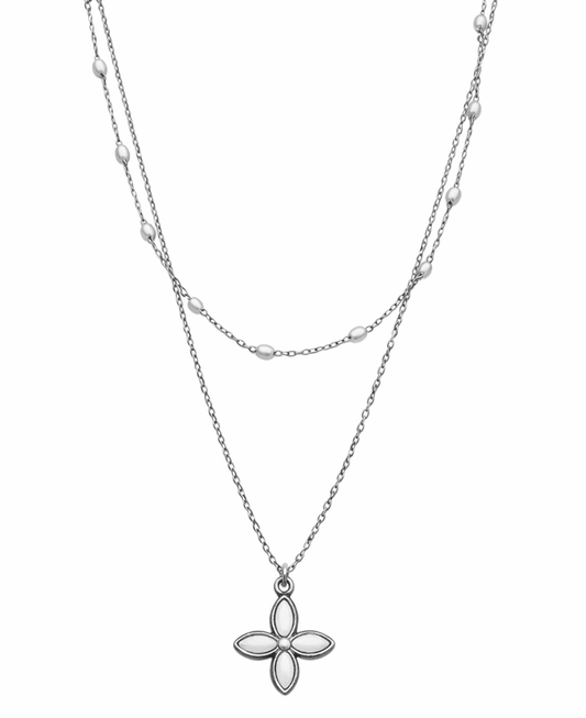 Clover Shape Pendant Layered Short Necklace