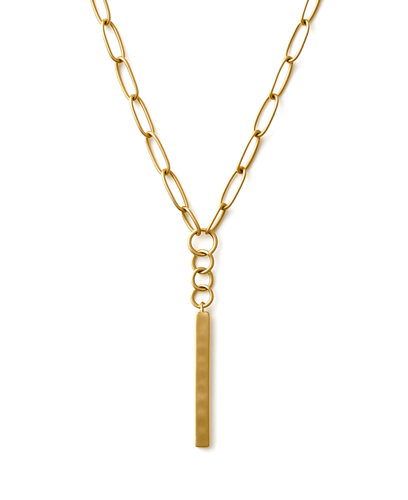 Metal Bar Drop Chain Short Necklace