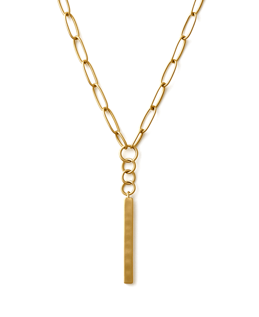 Metal Bar Drop Chain Short Necklace