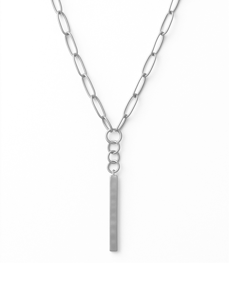 Metal Bar Drop Chain Short Necklace