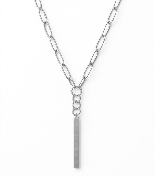 Metal Bar Drop Chain Short Necklace