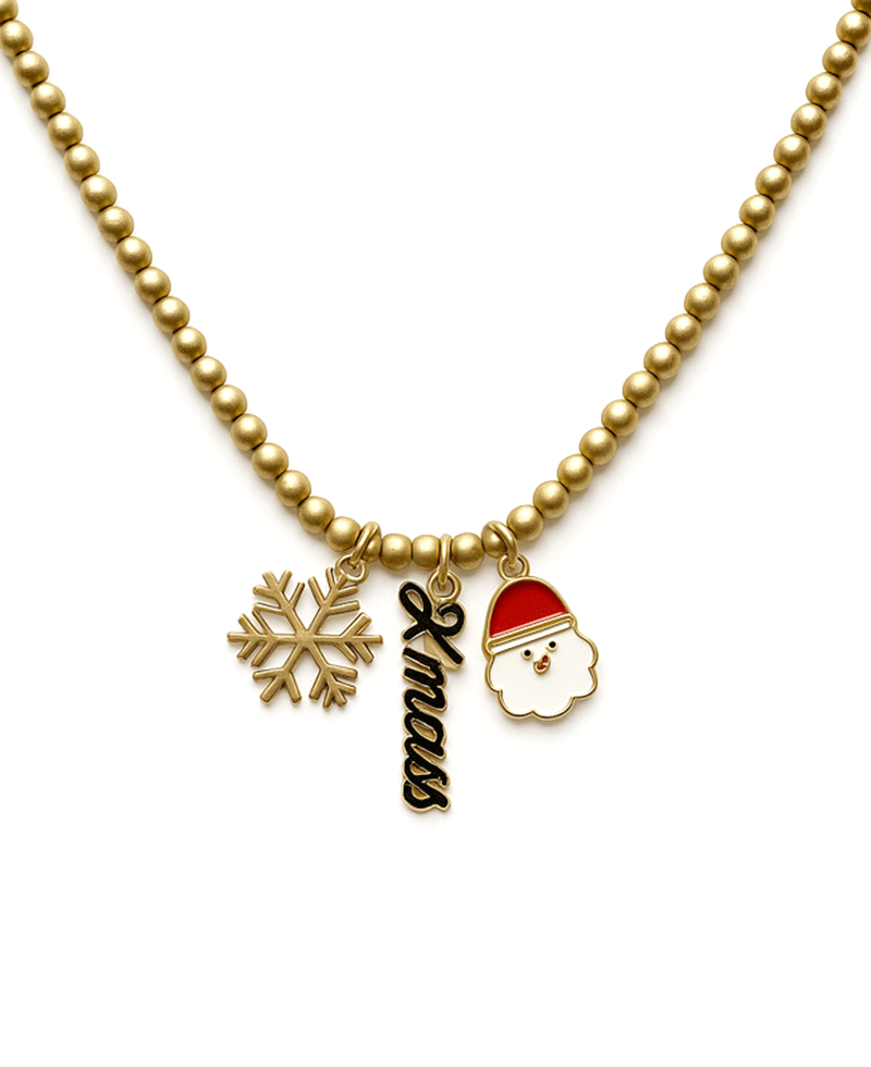 Christmas Charm Ball Chain Short Necklace