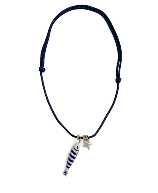 Fish & Star Corded Short Necklace