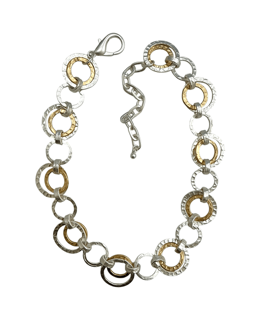 Multi Round Linked Short Necklace