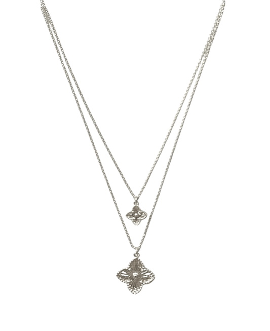 Layered Double Clover Short Necklace