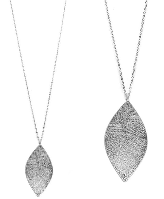 Metal Leaf Shape Pendant Necklace