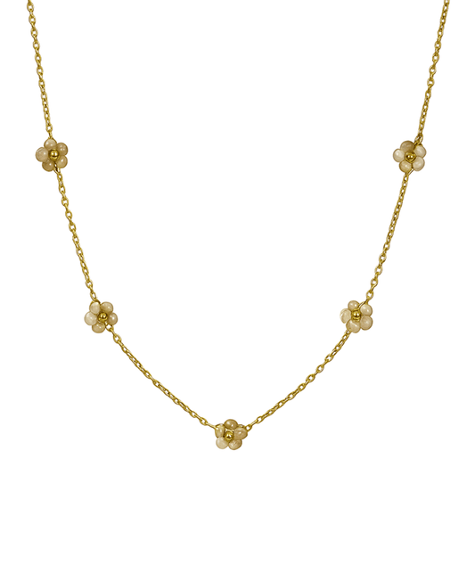 Flower Station Chain Short Necklace - 16"
