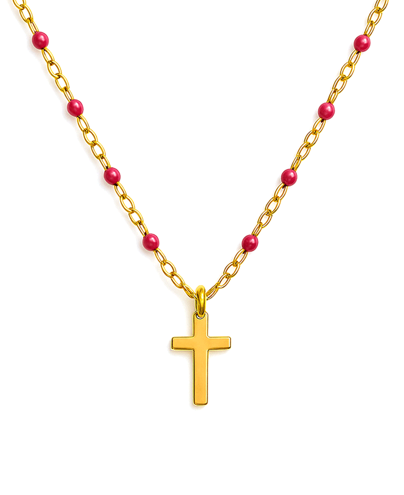 Cross Chain Short Necklace