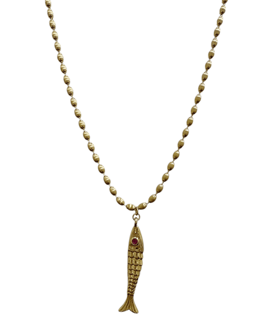 Fish Pendant Short Necklace
