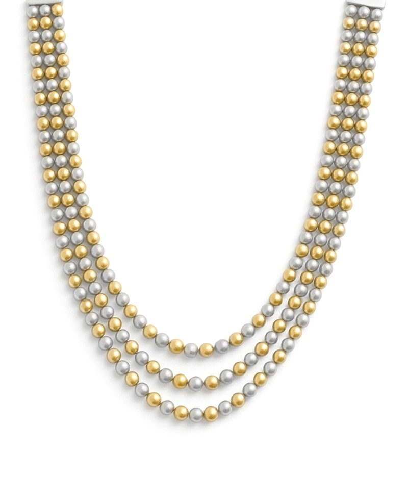 3 Line Ball Chain Short Necklace