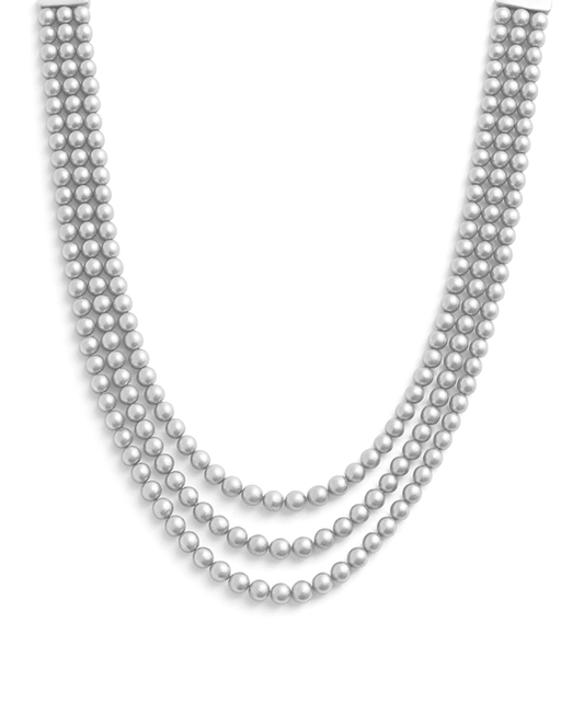 3 Line Ball Chain Short Necklace