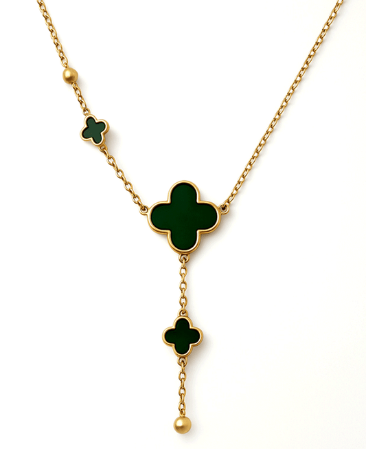 Multi Clover Y Shape Chain Short Necklace