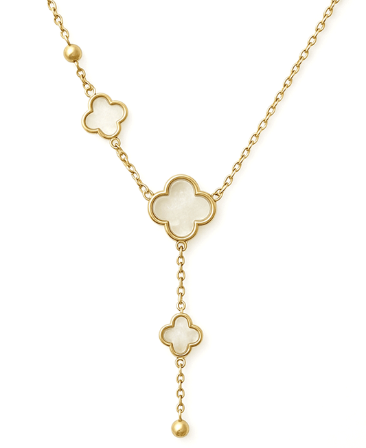 Multi Clover Y Shape Chain Short Necklace