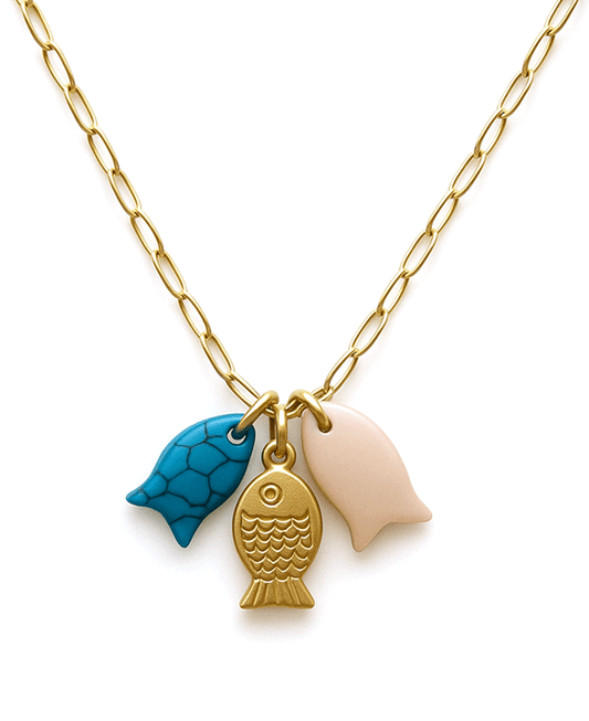 Multi Fish Chain Short Necklace