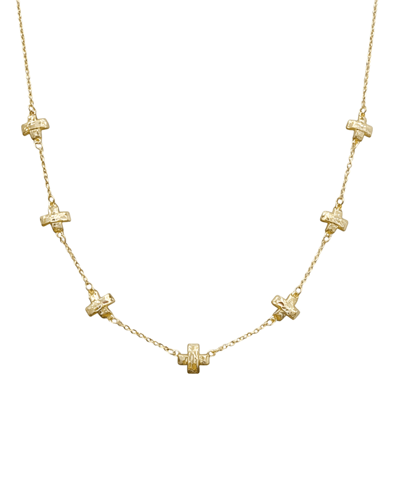 Cross Station Chain Short Necklace