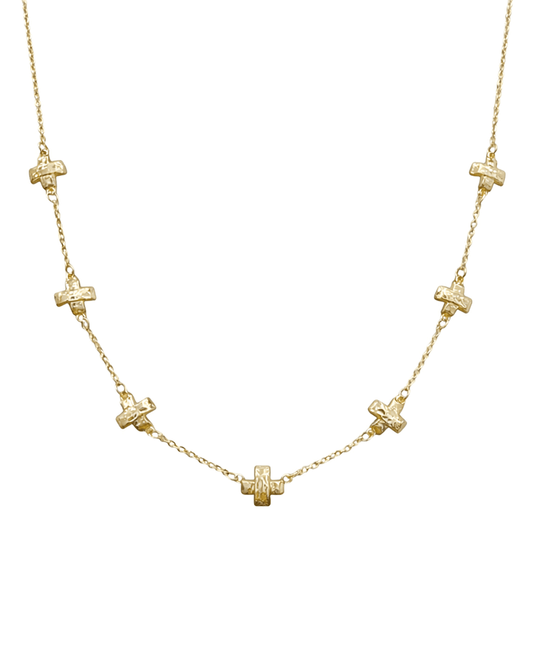 Cross Station Chain Short Necklace