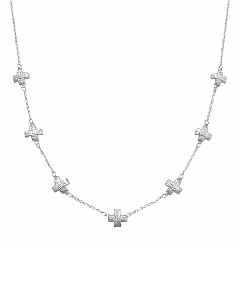Cross Station Chain Short Necklace