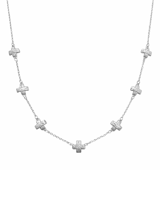 Cross Station Chain Short Necklace