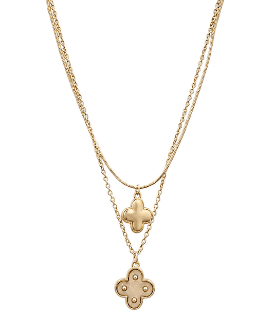 Layered Double Cross Necklace