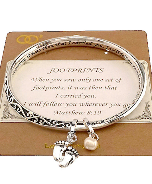 FOOTPRINTS Themed Designer Texture Twist Bangle