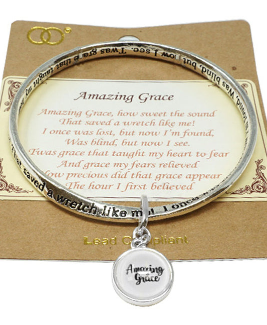 AMAZING GRACE Glass Bubble Charm Twist Bangle