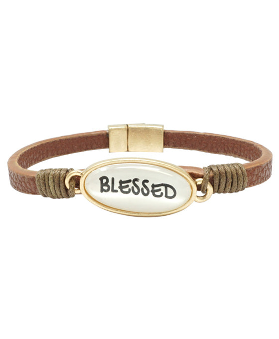 BLESSED Animal Print Leather Magnetic Bracelet