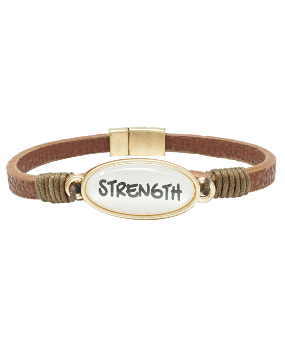 STRENGTH Animal Print Leather Magnetic Bracelet