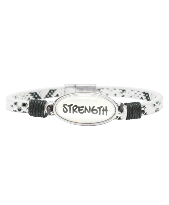 STRENGTH Animal Print Leather Magnetic Bracelet