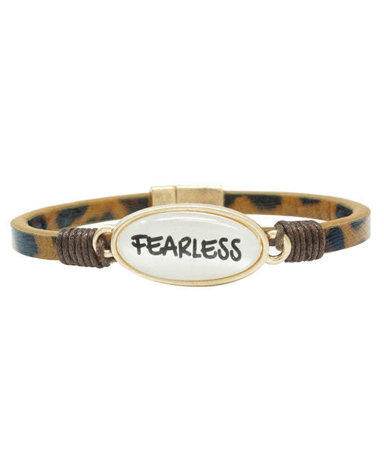 FEARLESS Animal Print Leather Magnetic Bracelet