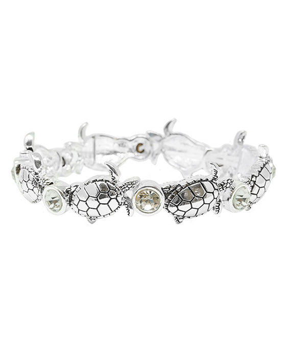 Turtle Color Stone Stretch Bracelet