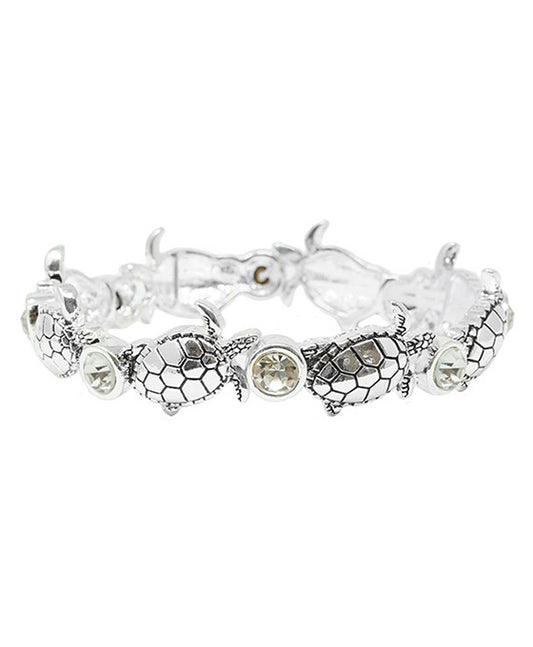 Turtle Color Stone Stretch Bracelet