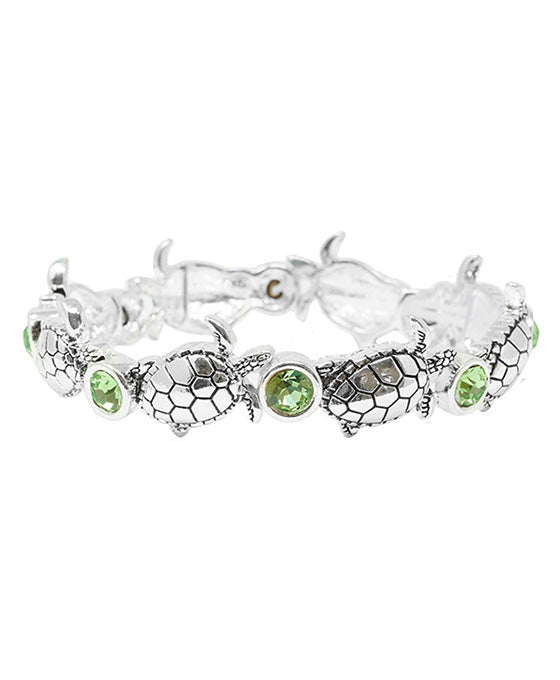 Turtle Color Stone Stretch Bracelet