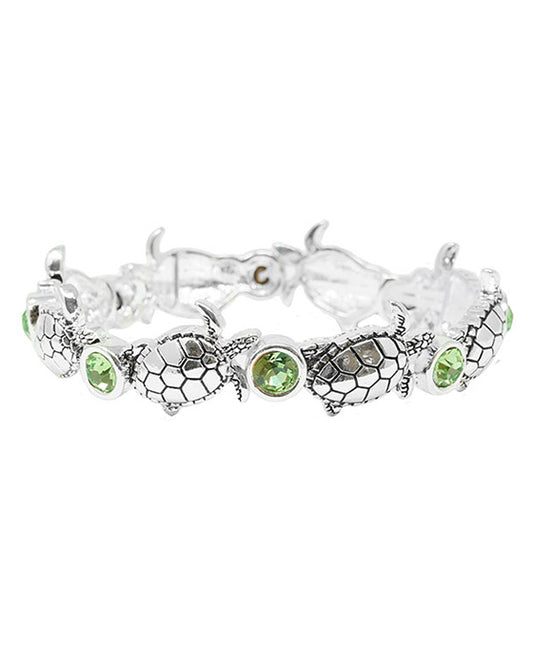 Turtle Color Stone Stretch Bracelet