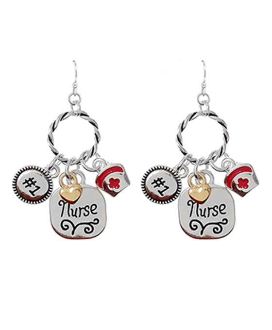 Nurse Engraved Dangle Earring