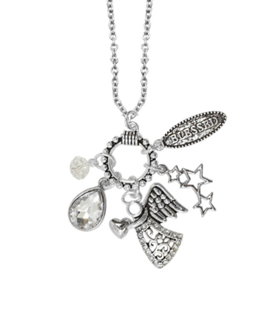 Angel Theme Cluster Necklace