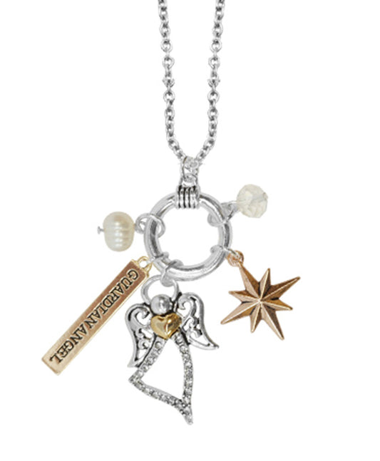 Angel Theme Cluster Necklace