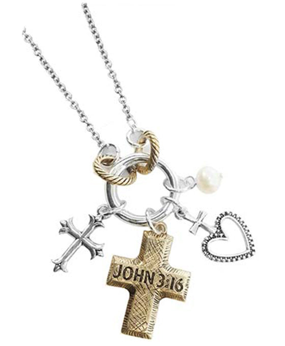 John 3:16 Cluster Charm Customizable Necklace