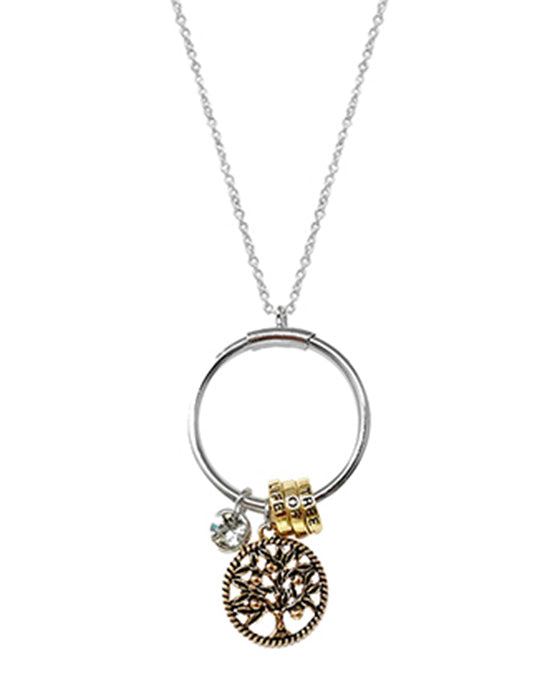 Tree of Life Charm Ring Pendant Necklace
