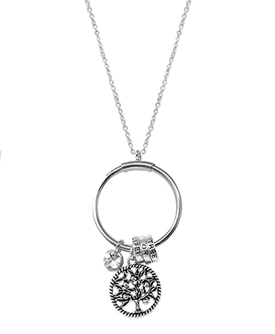 Tree of Life Charm Ring Pendant Necklace