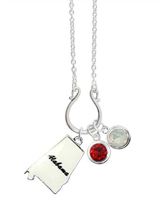 State Enamel Paint Pendant Necklace Set