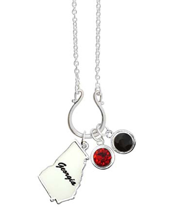 State Enamel Paint Pendant Necklace Set