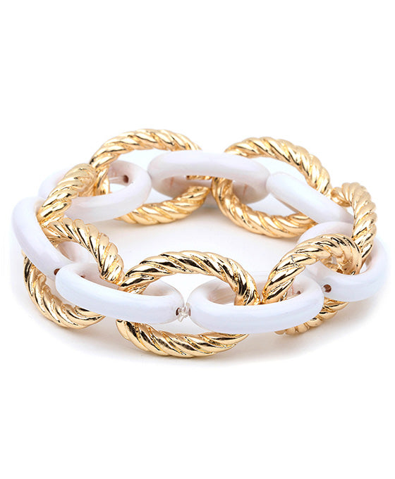 Metal Link Elastic Designer Bracelet