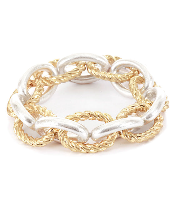 Metal Link Elastic Designer Bracelet