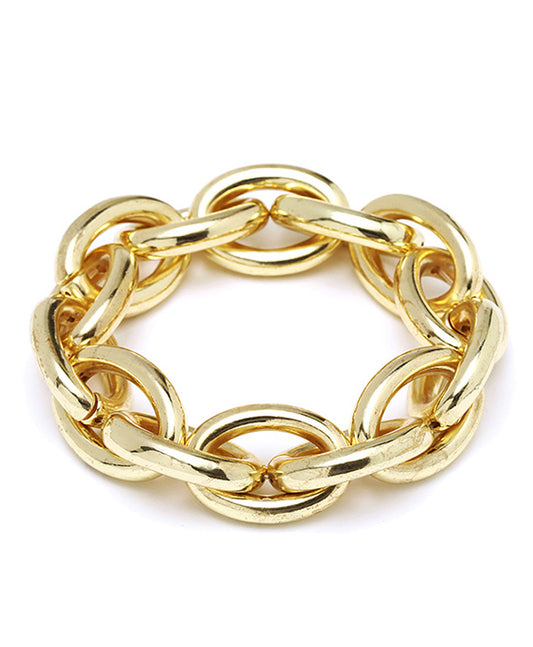 Elastic Polished Link Bracelet